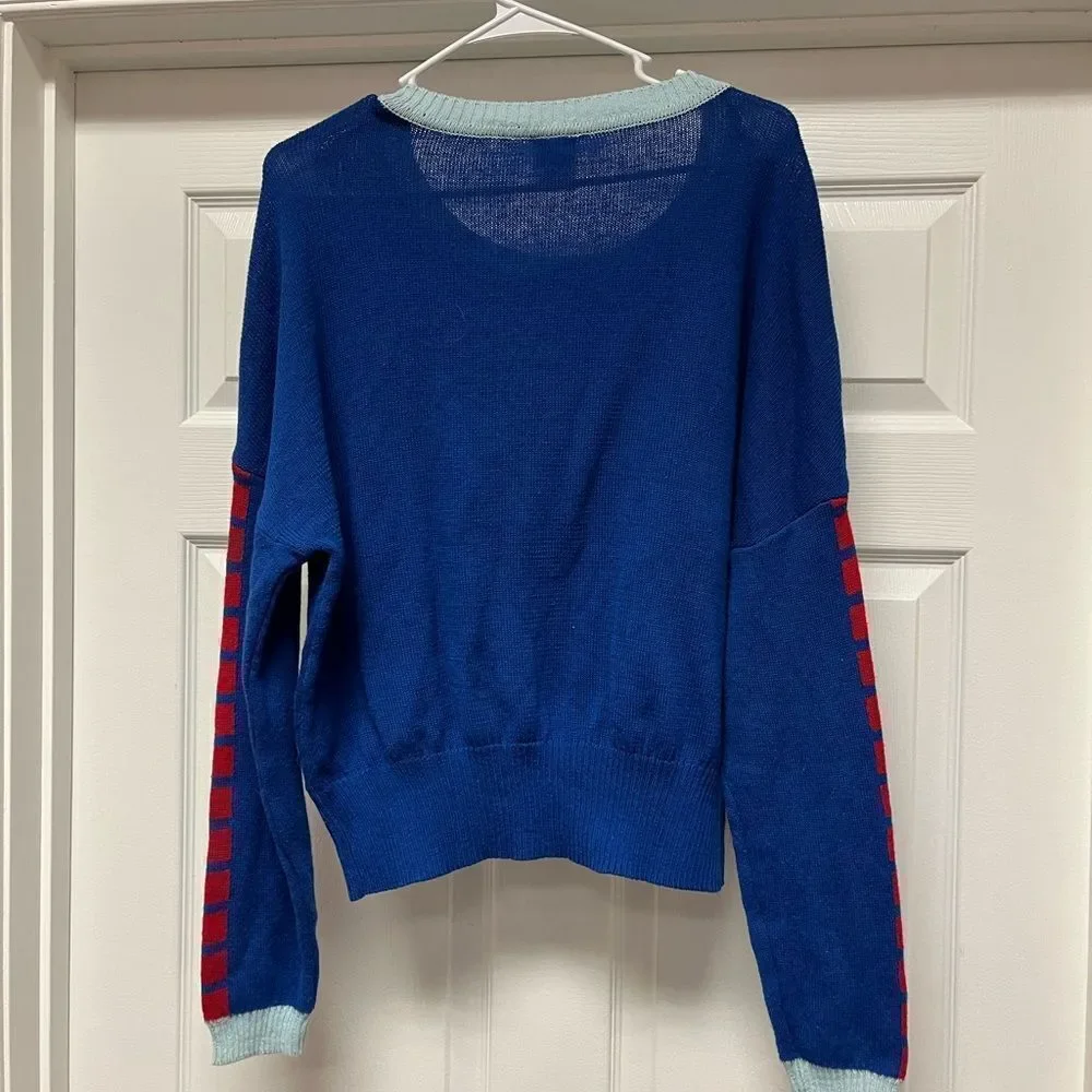 Star Wars Blue Drop Shoulder Wide Crewneck Sweater sz L